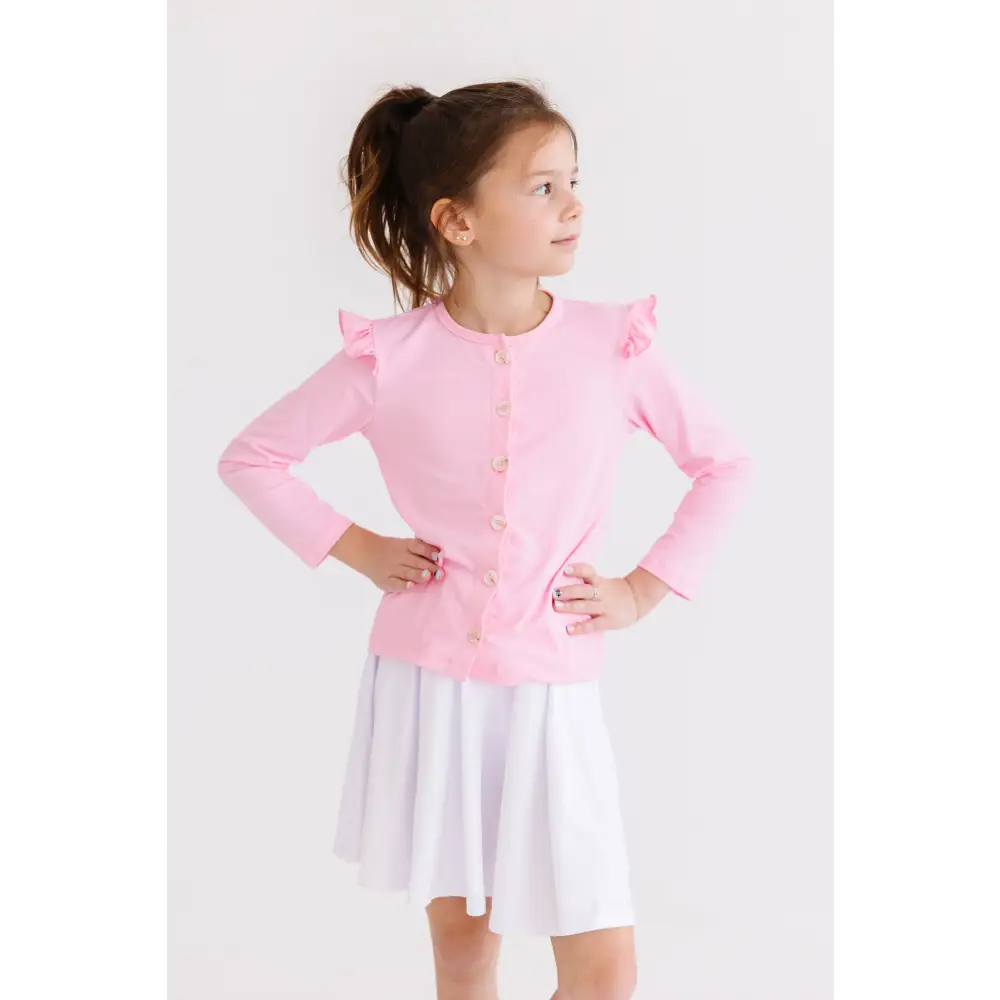 Bubblegum Pink Ruffle Cardigan - Mila & Rose ®