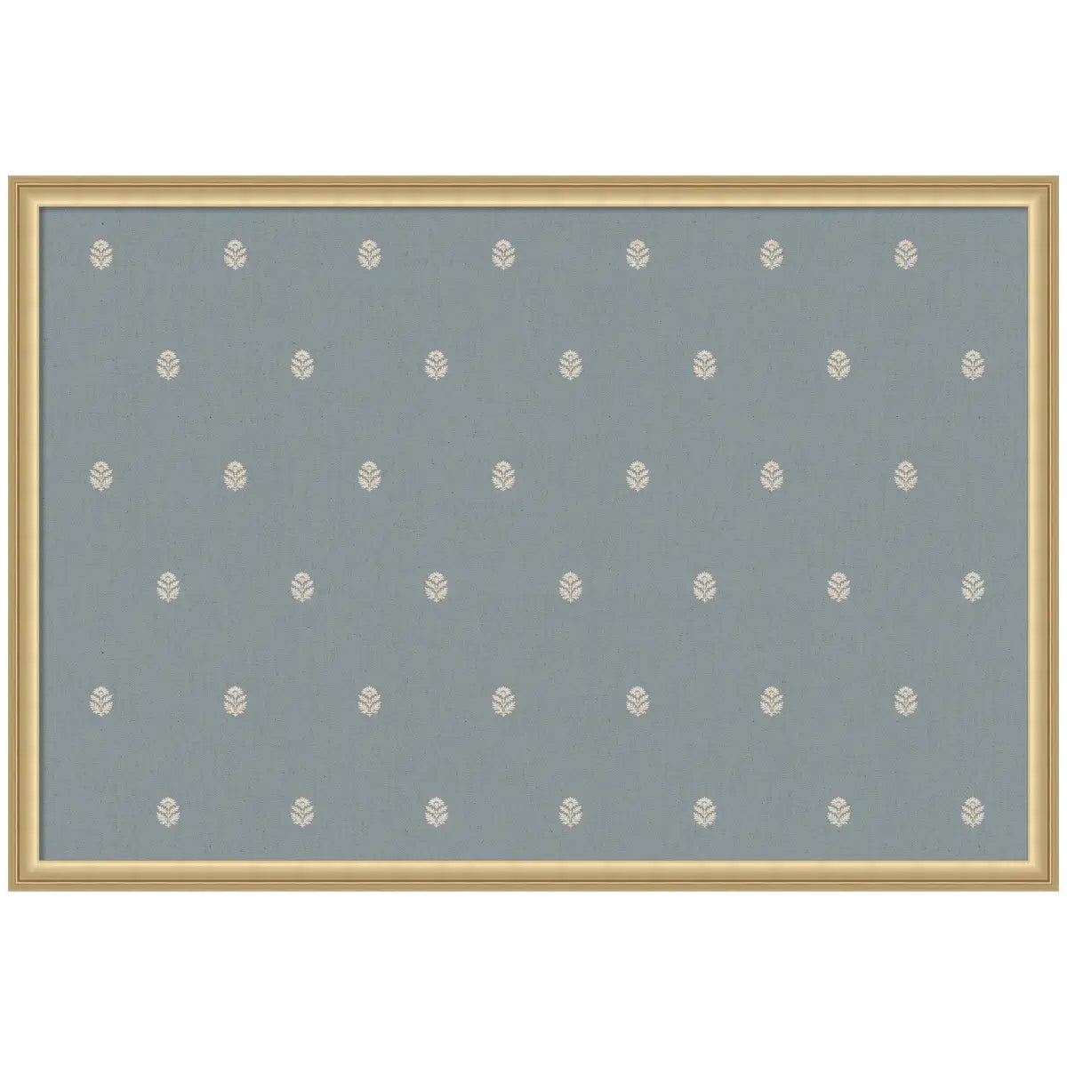 Bulletin Board - Blue Botanical Block Print - Pinboard - Florence Gold / 38x26 - kateandlaurel