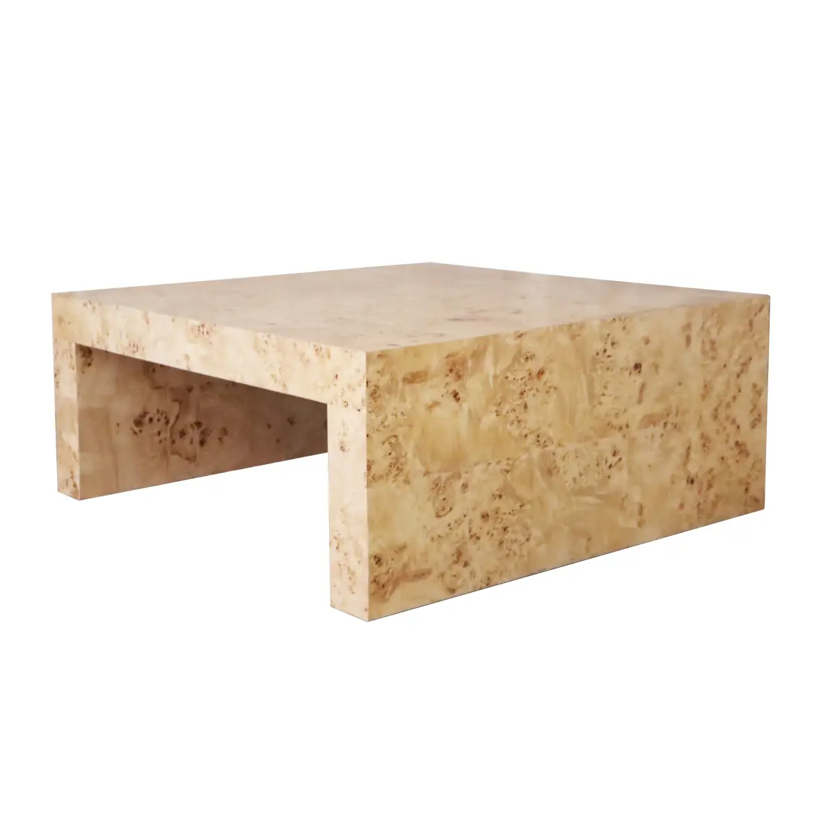 Burl Wood Modern Coffee Table - Square - Ave Home