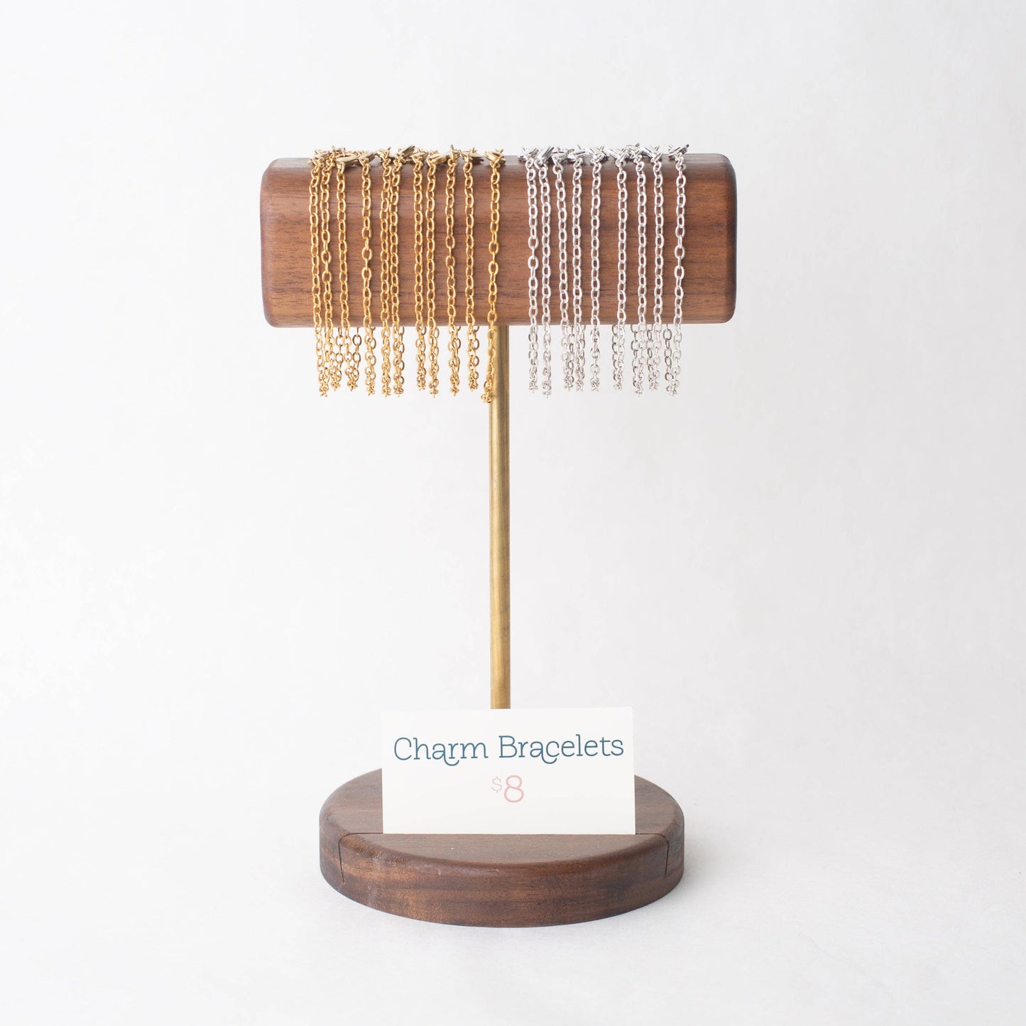 Dainty Chain Bracelet for Charms - Gold or Silver - Adjustable