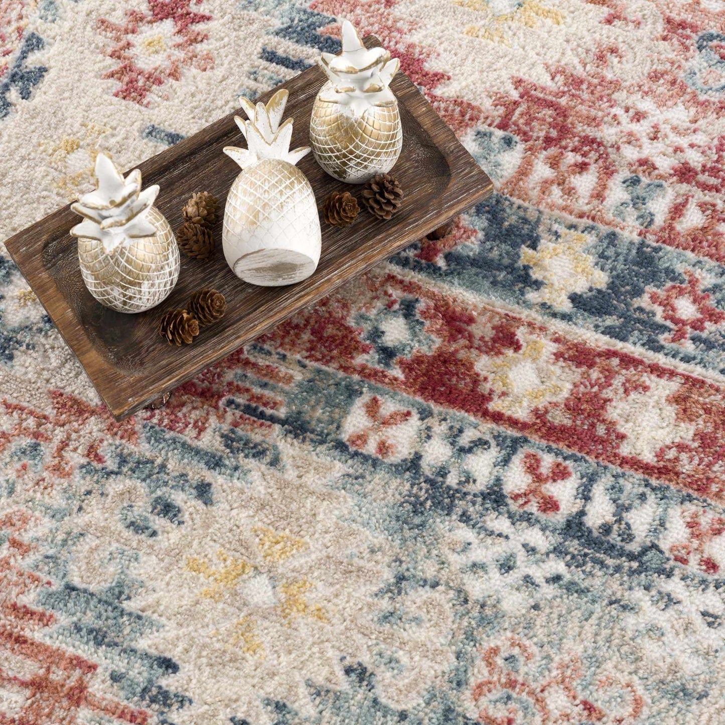 Bindi Blue & Rose Area Rug - Boutique Rugs