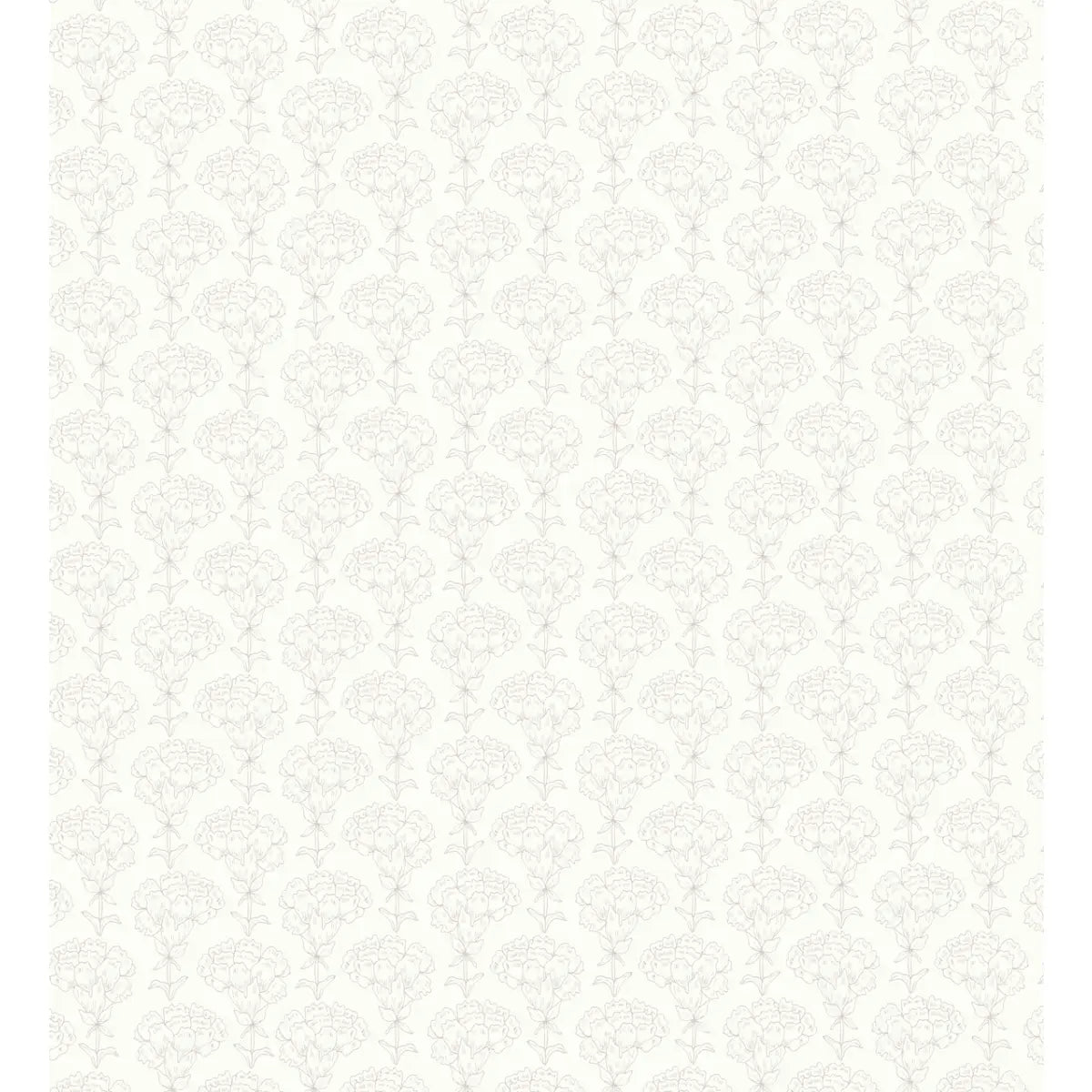 Calista Wallpaper - Subtle Flower Line Drawings - by Sabina Maria - Sample 1 foot by 1 foot / Off White and Rose