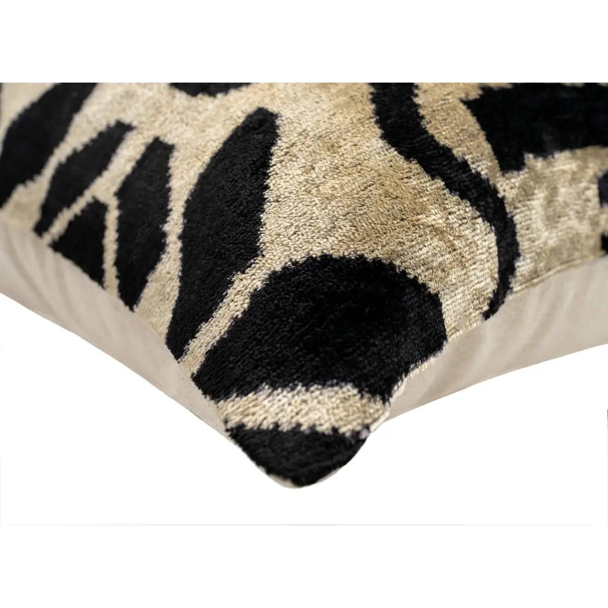 Canvello Black White Handmade 16x24 Silk Velvet Pillow Organic Veg Dyed Down/Feather Filled - Canvello