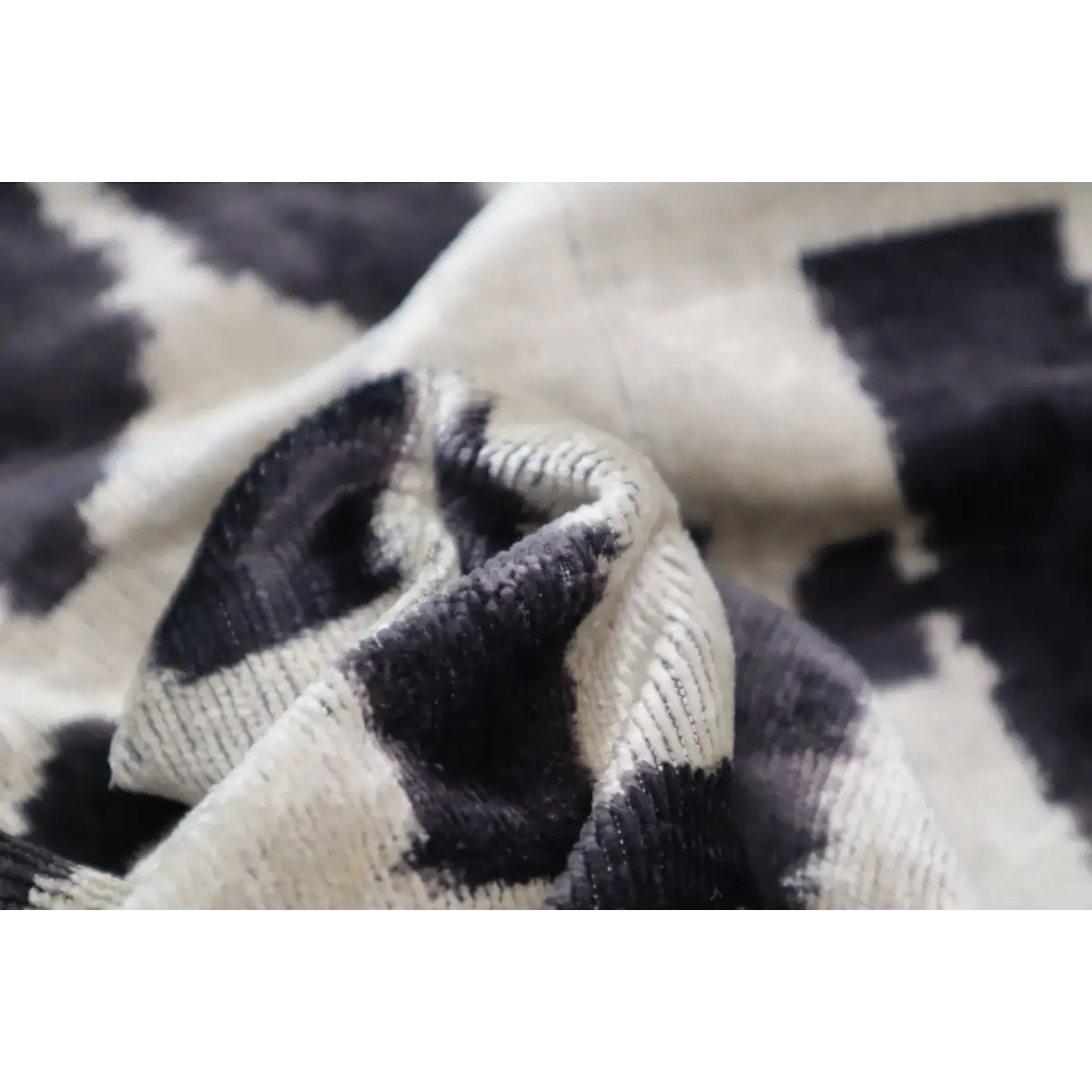 Canvello Black White Handmade 16x24 Silk Velvet Pillow Organic Veg Dyed Down/Feather Filled - Canvello