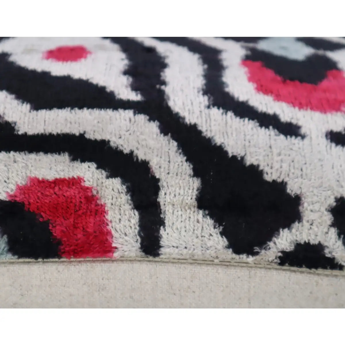 Canvello Decorative Black White Red Geometric Throw Pillow Down Feather Filled - 16x24 - Canvello