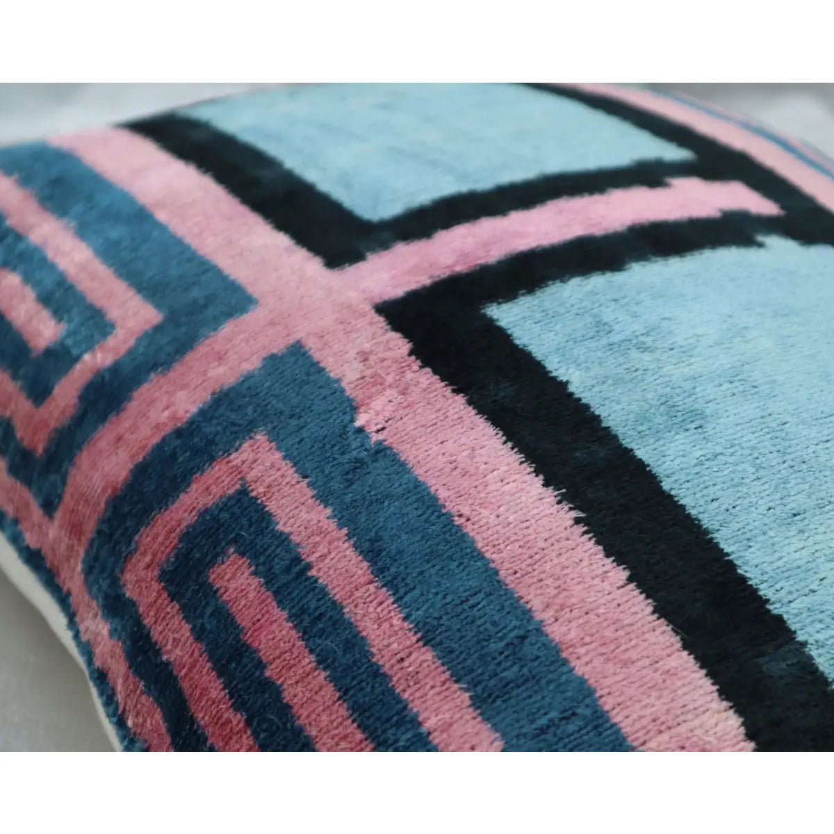 Canvello Decorative Pink Blue Lumbar Throw Pillow Down Filled - 16x24 - Canvello