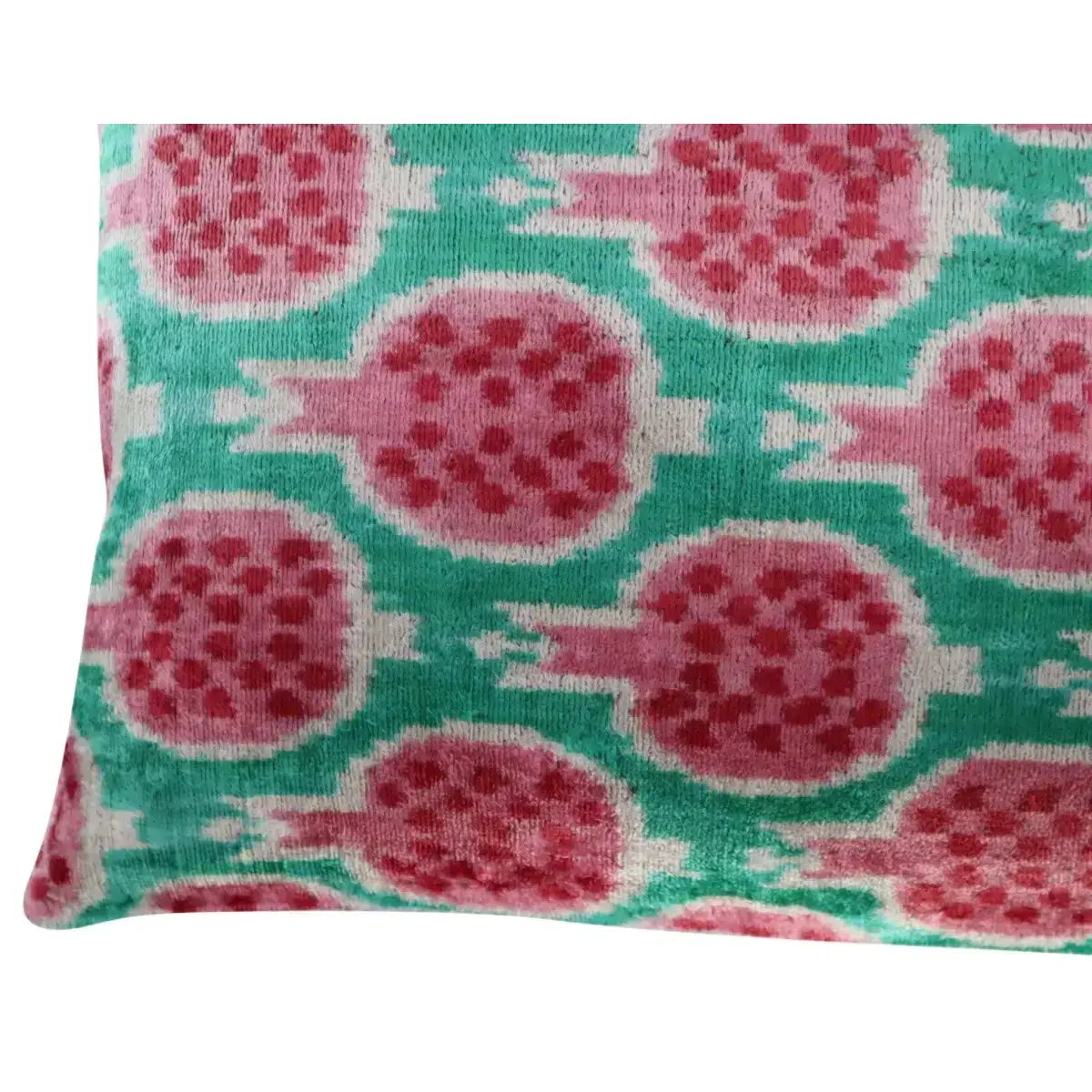 Canvello Decorative Pink Green Pomegranate Pattern Geometric Throw Pillow Down Feather Filled - 16x24 - Canvello