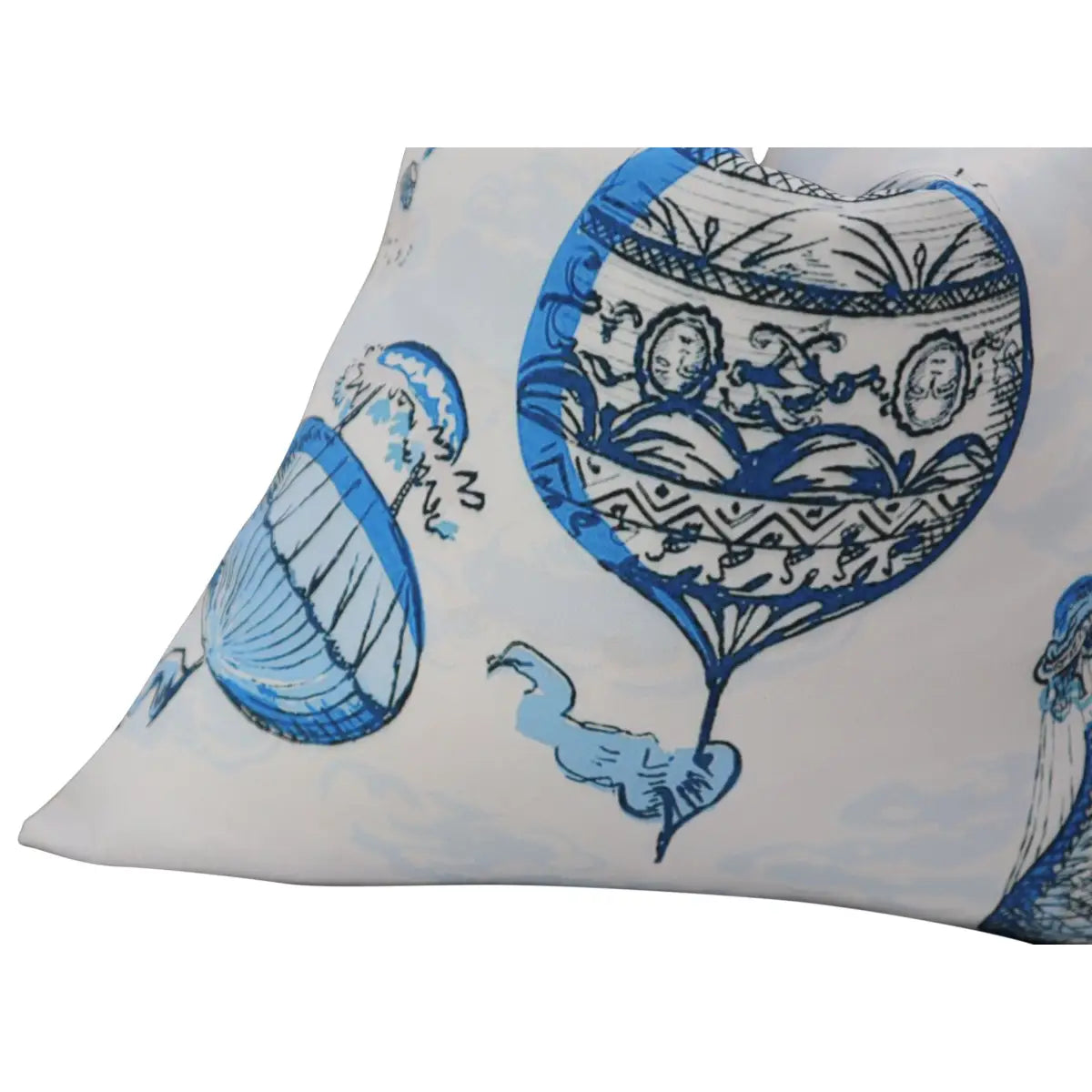 Canvello Elegance in Bloom Blue Print Silk Throw Pillow - Blue / 16x16 in - Canvello