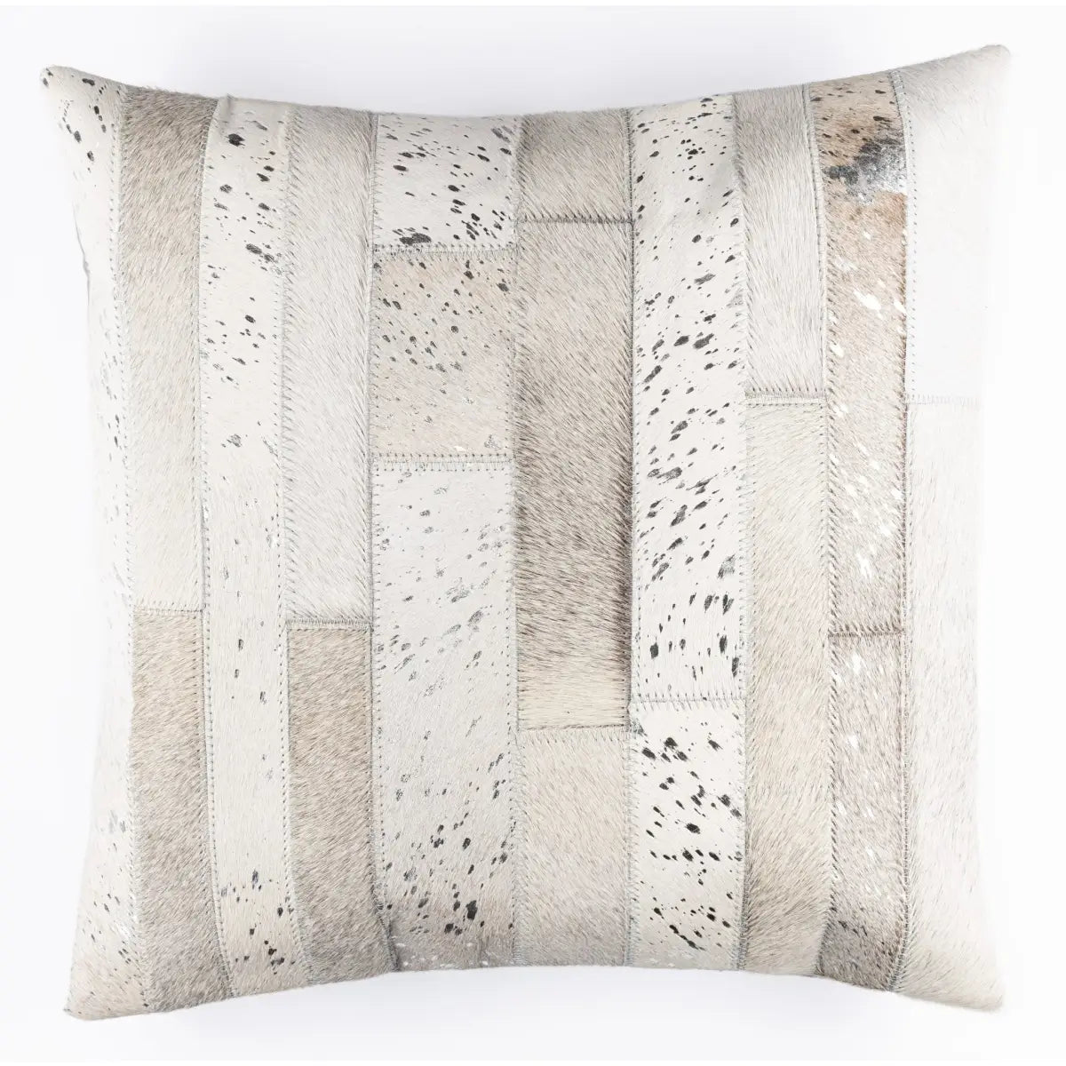 Canvello Genuine Cowhide Leather Decorative Throw Pillows - Handmade Patchwork Boho Accent Pillows For Sofa Couch Bed