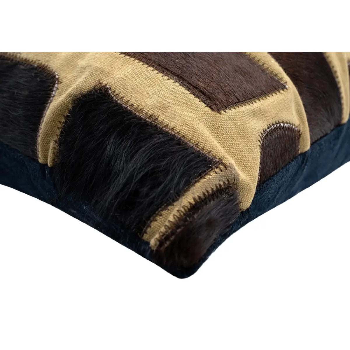 Canvello Genuine Cowhide Leather Decorative Throw Pillows - Handmade Patchwork Boho Accent Pillows For Sofa Couch Bed
