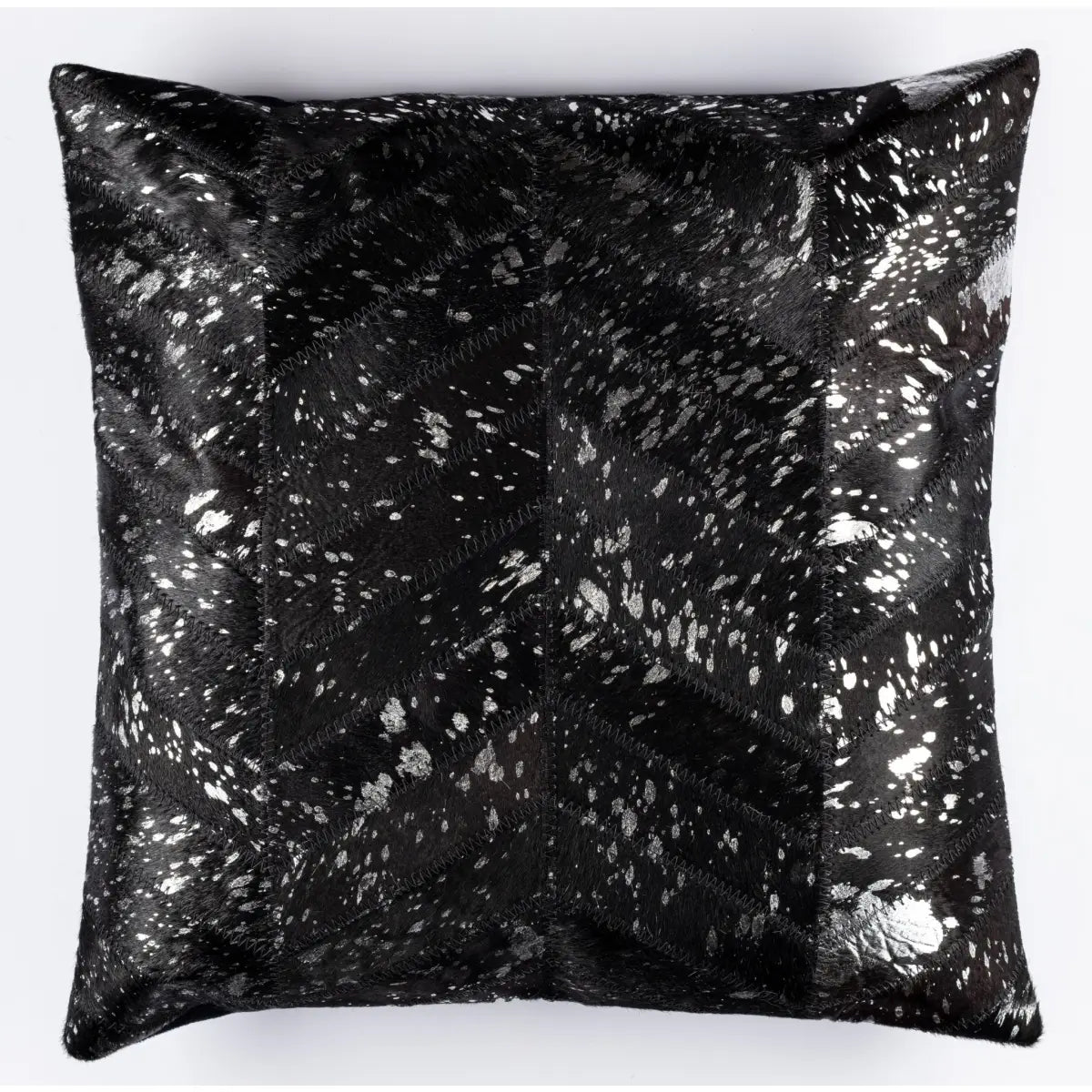 Canvello Genuine Cowhide Leather Decorative Throw Pillows - Handmade Patchwork Boho Accent Pillows For Sofa Couch Bed