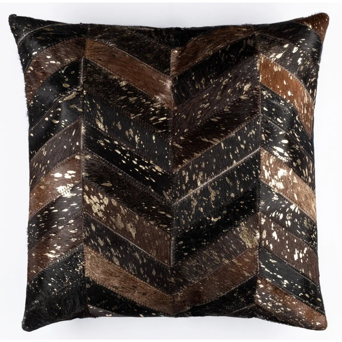 Canvello Genuine Cowhide Leather Decorative Throw Pillows - Handmade Patchwork Boho Accent Pillows For Sofa Couch Bed