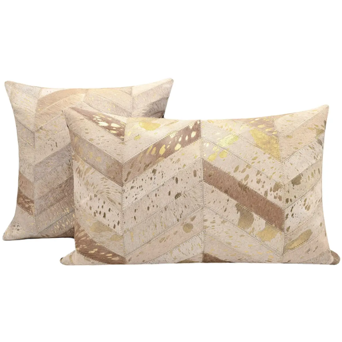 Canvello Genuine Cowhide Leather Decorative Throw Pillows - Handmade Patchwork Boho Accent Pillows For Sofa Couch Bed