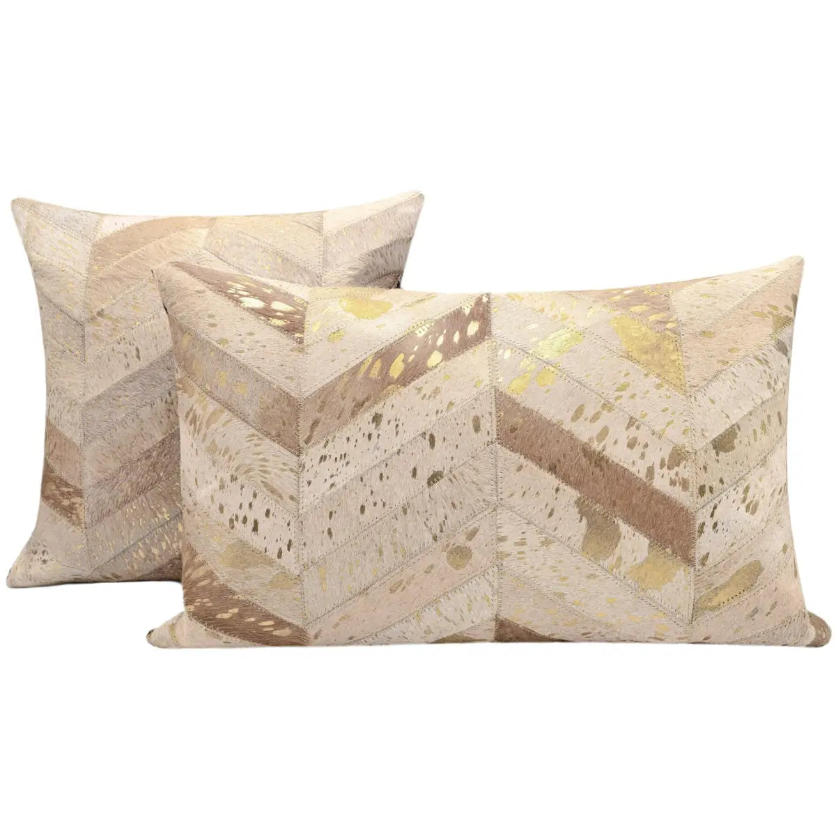 Canvello Genuine Cowhide Leather Decorative Throw Pillows - Handmade Patchwork Boho Accent Pillows For Sofa Couch Bed