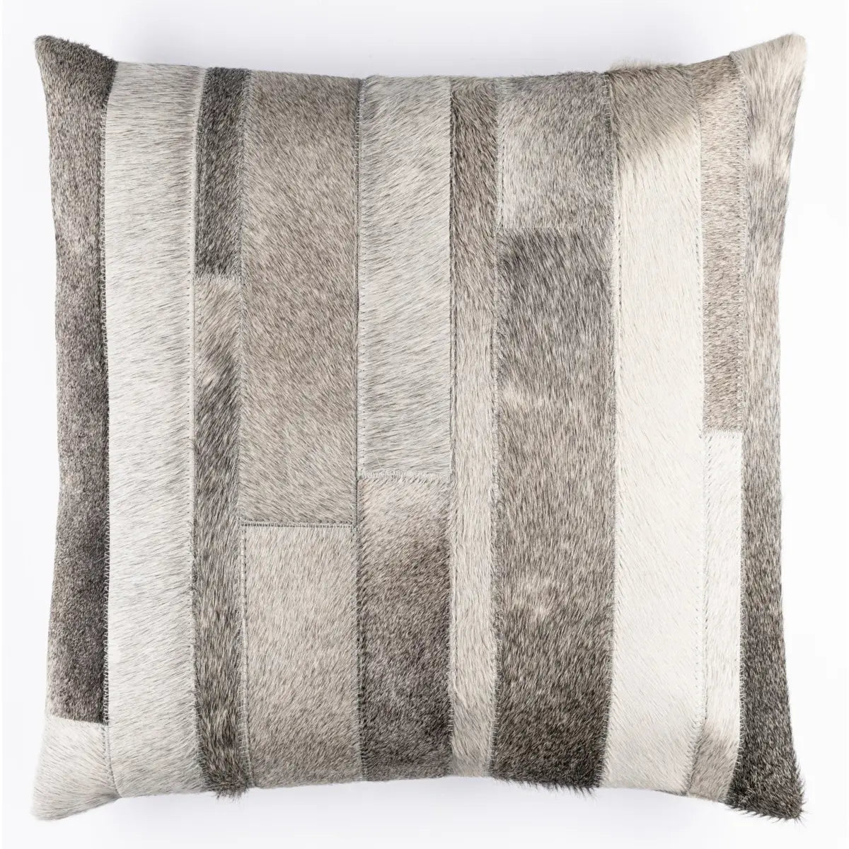Canvello Genuine Cowhide Leather Decorative Throw Pillows - Handmade Patchwork Boho Accent Pillows For Sofa Couch Bed