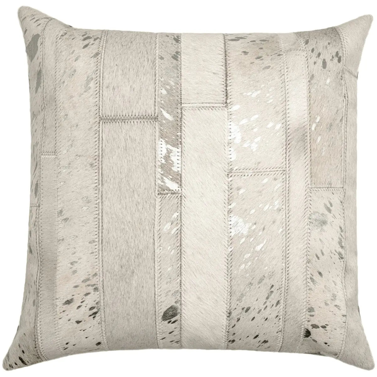 Canvello Genuine Cowhide Leather Decorative Throw Pillows - Handmade Patchwork Boho Accent Pillows For Sofa Couch Bed