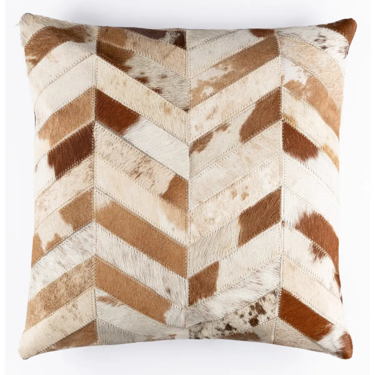 Canvello Genuine Cowhide Leather Decorative Throw Pillows - Handmade Patchwork Boho Accent Pillows For Sofa Couch Bed