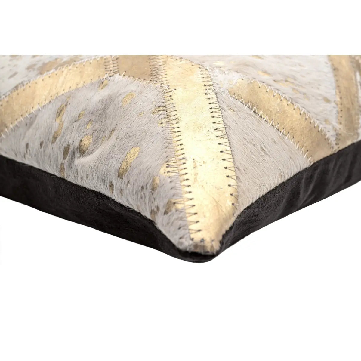 Canvello Genuine Cowhide Leather Decorative Throw Pillows - Handmade Patchwork Boho Accent Pillows For Sofa Couch Bed