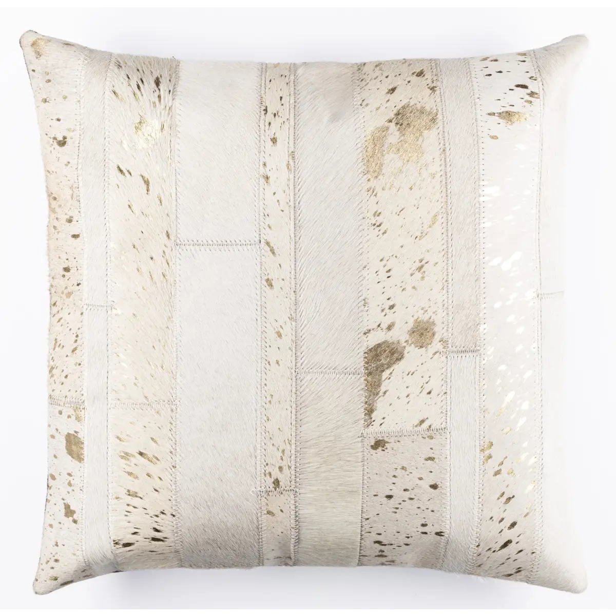 Canvello Genuine Cowhide Leather Decorative Throw Pillows - Handmade Patchwork Boho Accent Pillows For Sofa Couch Bed