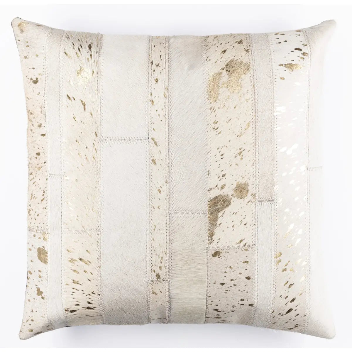 Canvello Genuine Cowhide Leather Decorative Throw Pillows - Handmade Patchwork Boho Accent Pillows For Sofa Couch Bed