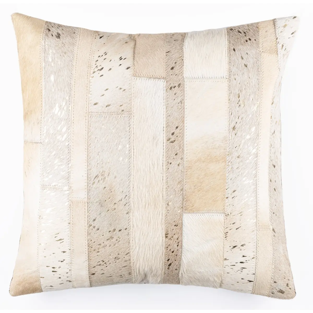 Canvello Genuine Cowhide Leather Decorative Throw Pillows - Handmade Patchwork Boho Accent Pillows For Sofa Couch Bed