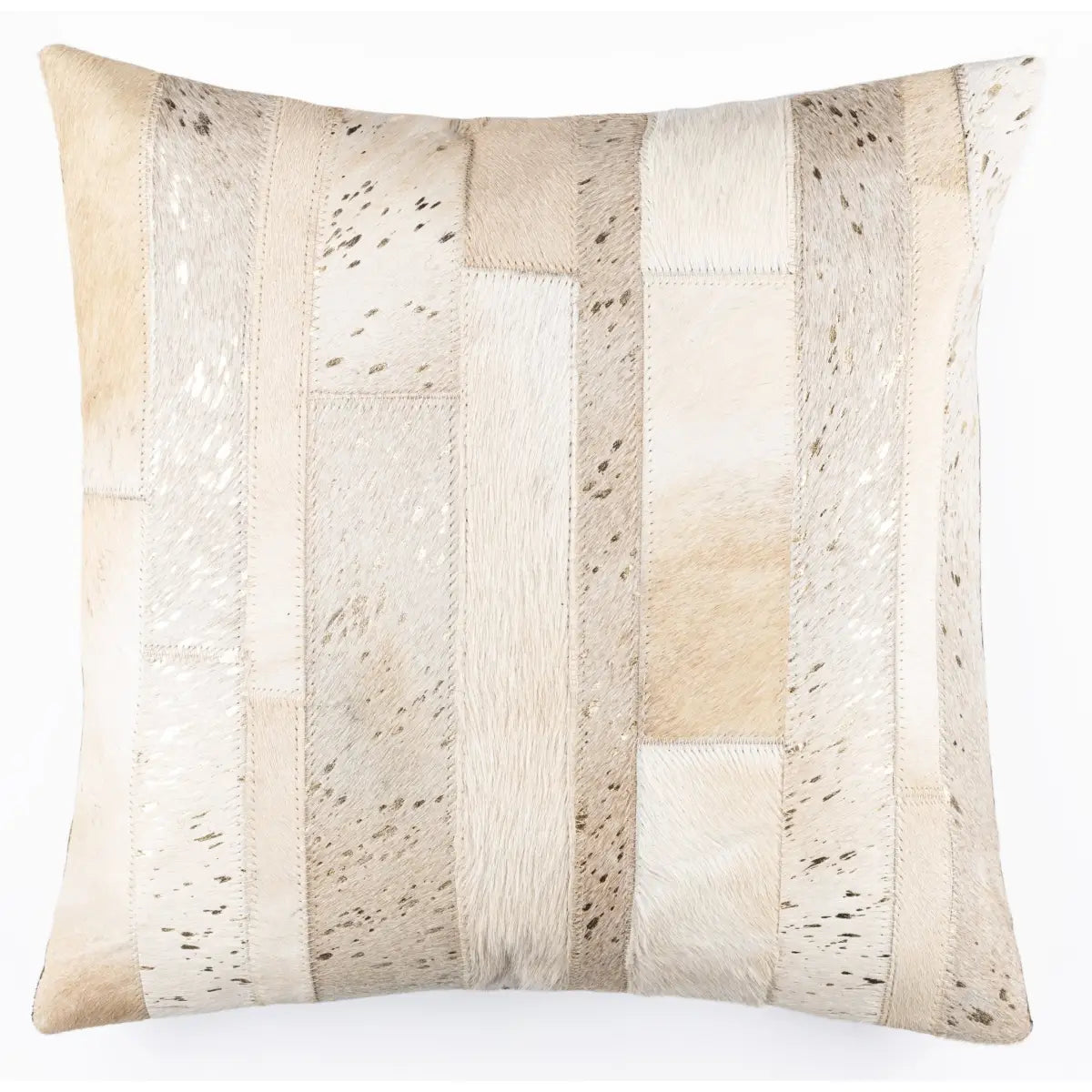 Canvello Genuine Cowhide Leather Decorative Throw Pillows - Handmade Patchwork Boho Accent Pillows For Sofa Couch Bed