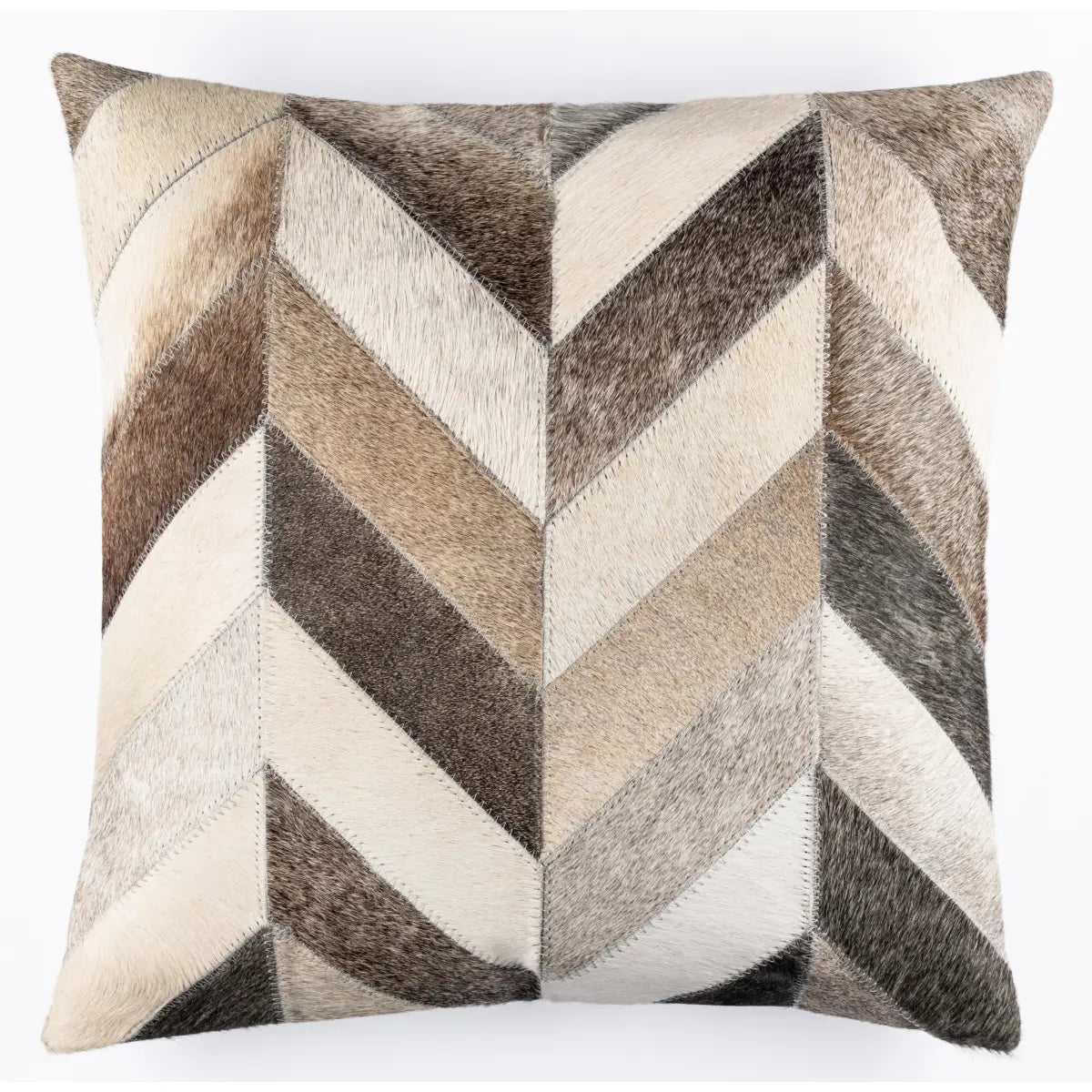 Canvello Genuine Cowhide Leather Decorative Throw Pillows - Handmade Patchwork Boho Accent Pillows For Sofa Couch Bed