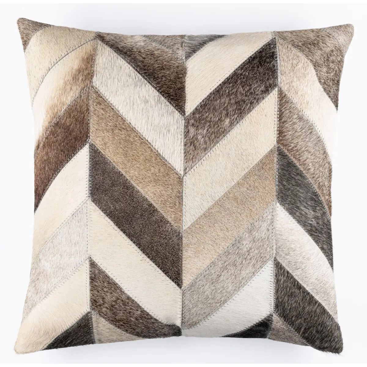 Canvello Genuine Cowhide Leather Decorative Throw Pillows - Handmade Patchwork Boho Accent Pillows For Sofa Couch Bed