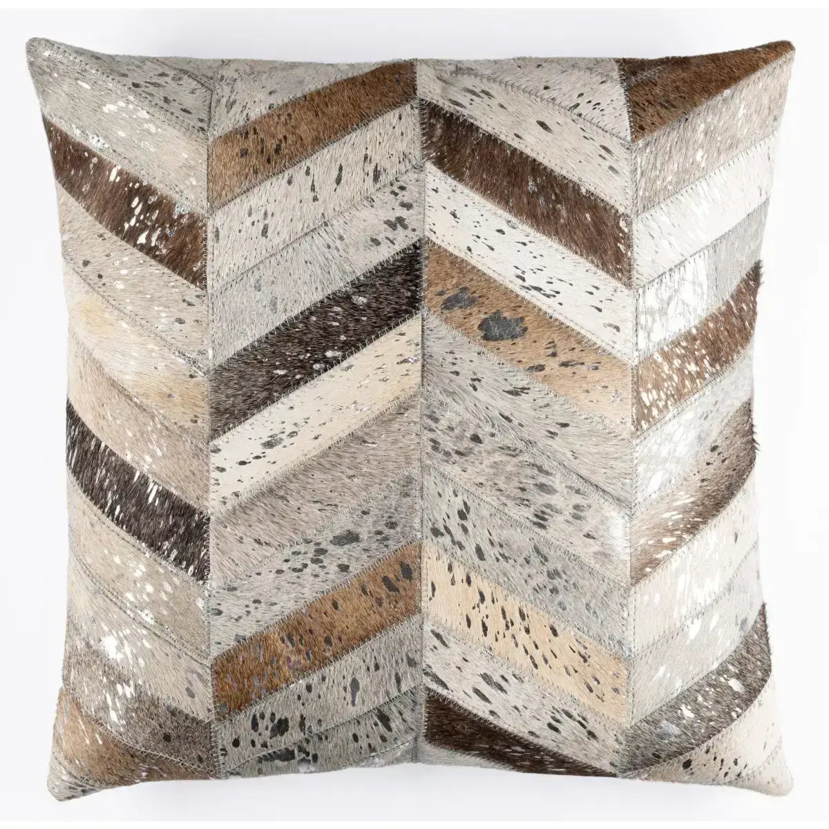 Canvello Genuine Cowhide Leather Decorative Throw Pillows - Handmade Patchwork Boho Accent Pillows For Sofa Couch Bed