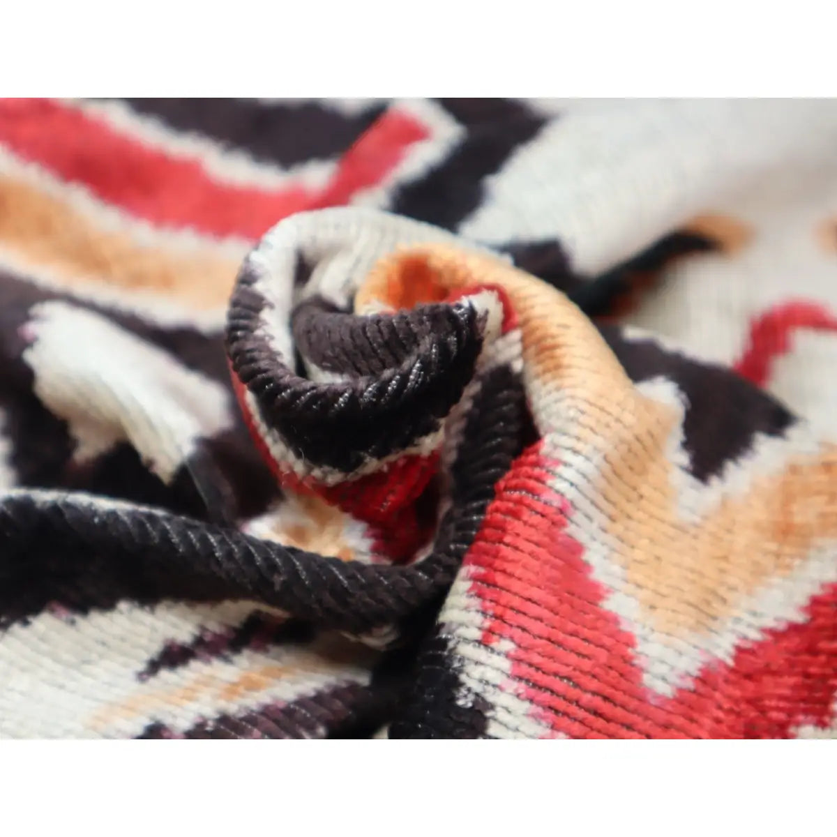 Canvello Geometric Orange Ivory Handmade 16x24 Silk Velvet Pillow Organic Veg Dyed Down/Feather Filled - Canvello