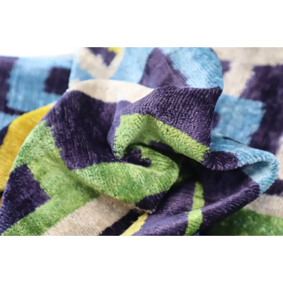 Canvello Green Blue Handmade 16x24 Silk Velvet Pillow Organic Veg Dyed Down/Feather Filled - Canvello
