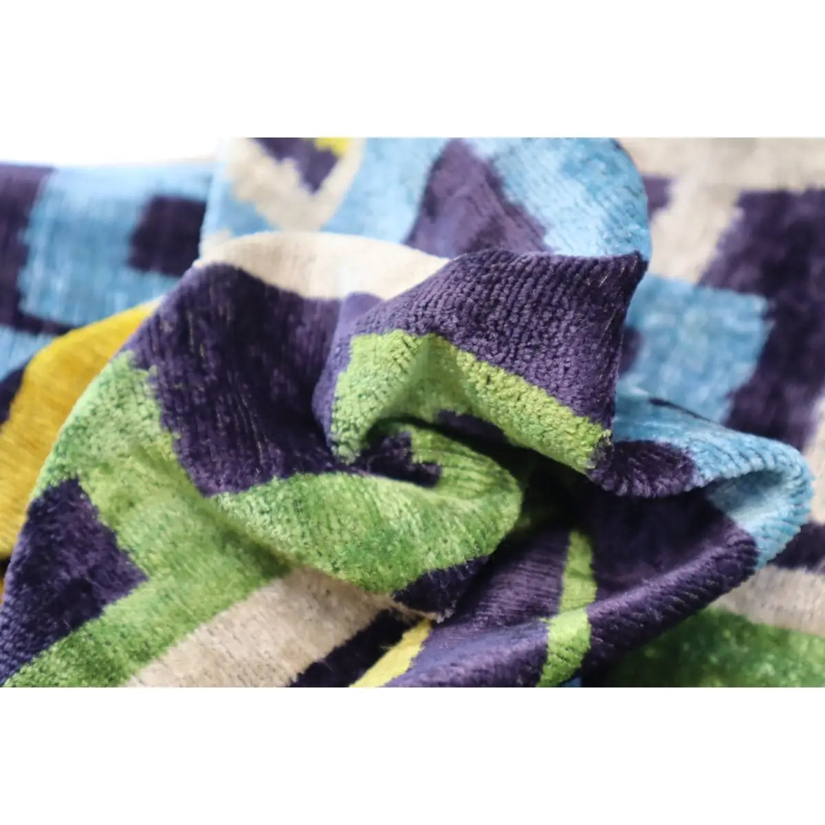 Canvello Green Blue Handmade 16x24 Silk Velvet Pillow Organic Veg Dyed Down/Feather Filled - Canvello