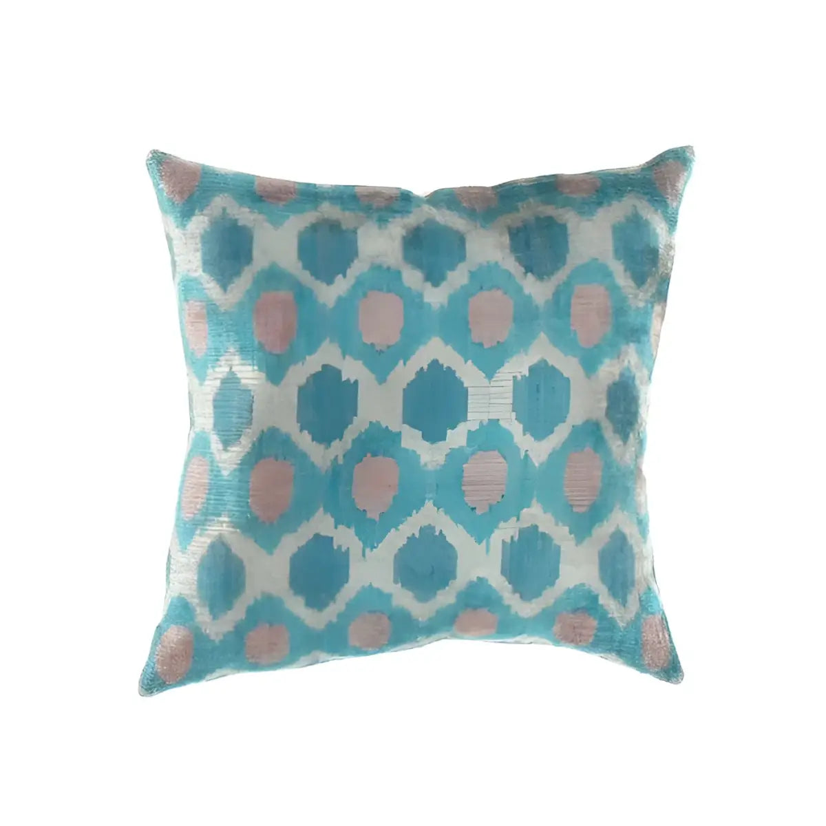 Canvello Handmade Decorative Ikat Pillow - 24’’ X 24’’ - light blue / 24’’ X 24’’ - Canvello