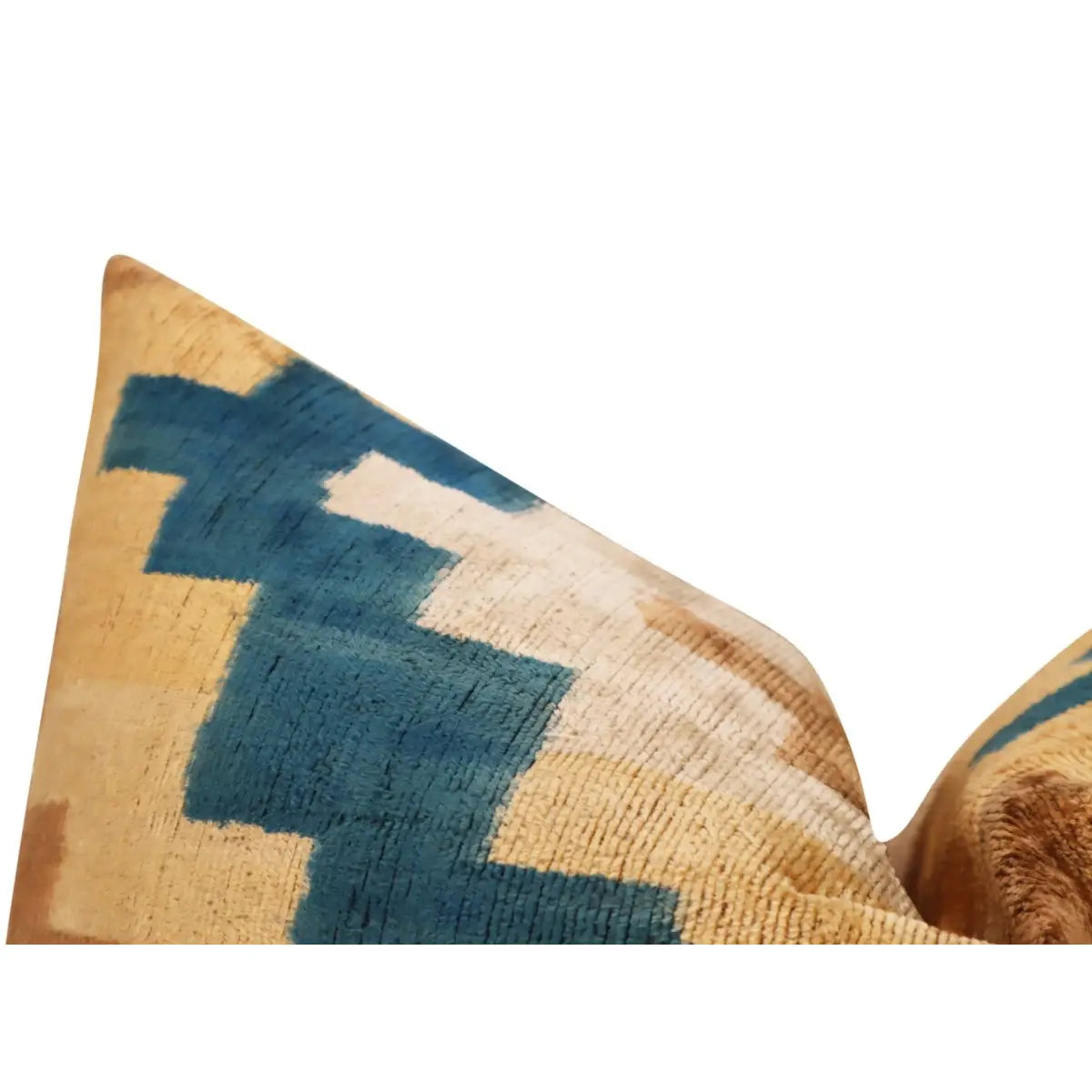 Canvello Handmade Earhtone Geometric Silk Velvet Ikat pillow - 16’’X24’’ - Earth Tones / 16’’X24’’ - Canvello