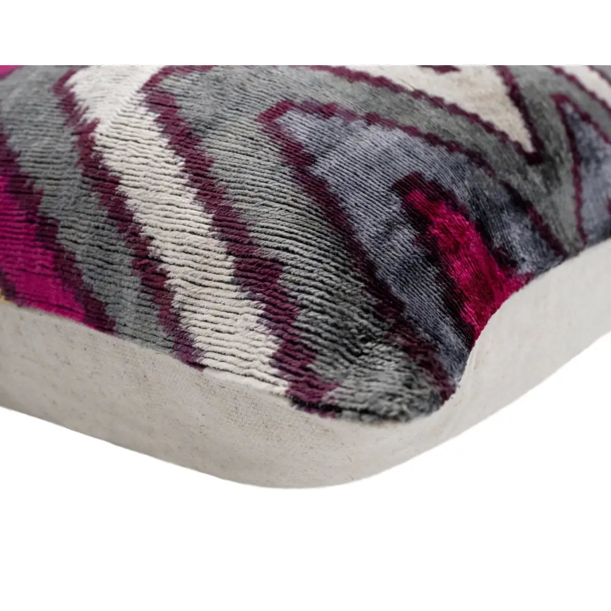 Canvello Handmade Luxury Purple Gray Chervon Decorative Pillow Cover & Premium Down Feather Insert Soft Velvet Silk