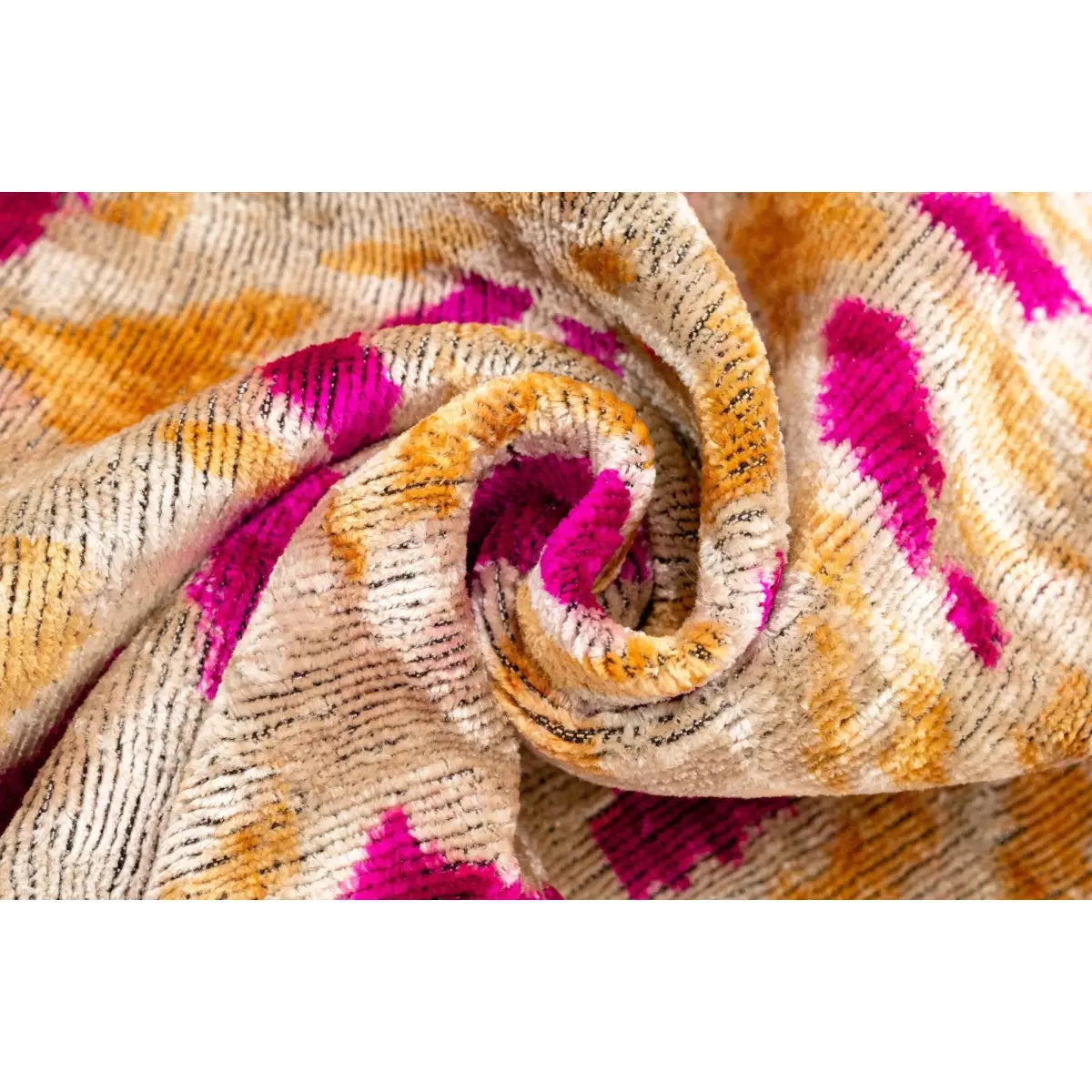 Canvello Handmade Pink and Gold Floral Design Throw Pillow - 16x16 inch Silk Velvet Vegetable Dyed with Premium Down