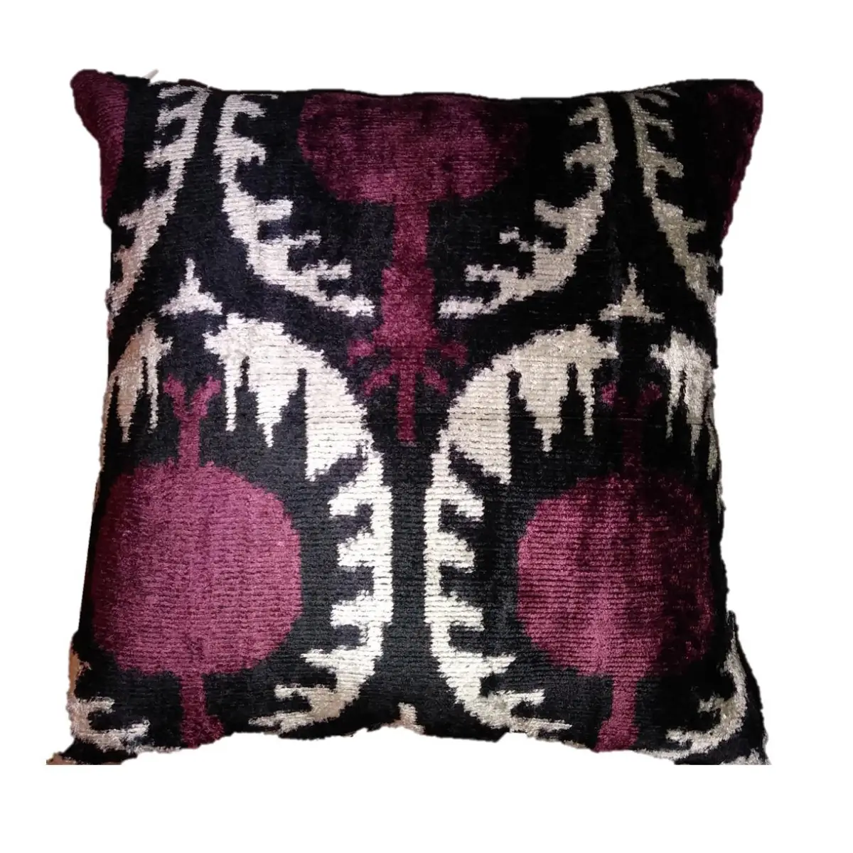 Canvello Handmade Stylish Velvet Throw Pillow - 20’’ X 20’’ - Maroon - Black - Beige - Canvello