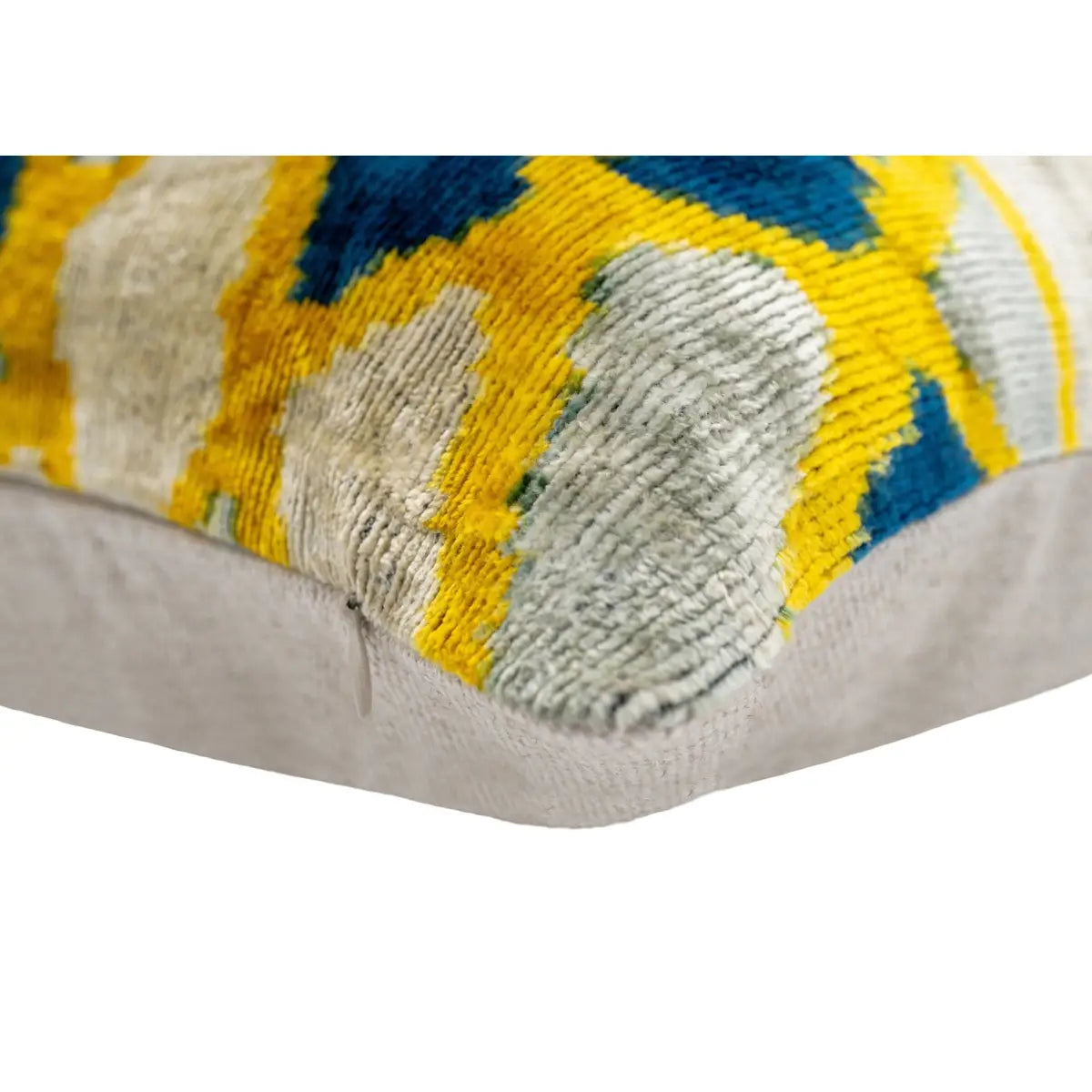 Canvello Handmade Throw Pillow Cover & Feather Insert | Gold Blue Gray | Soft Throw Pillow| Luxury Decorative for Couch