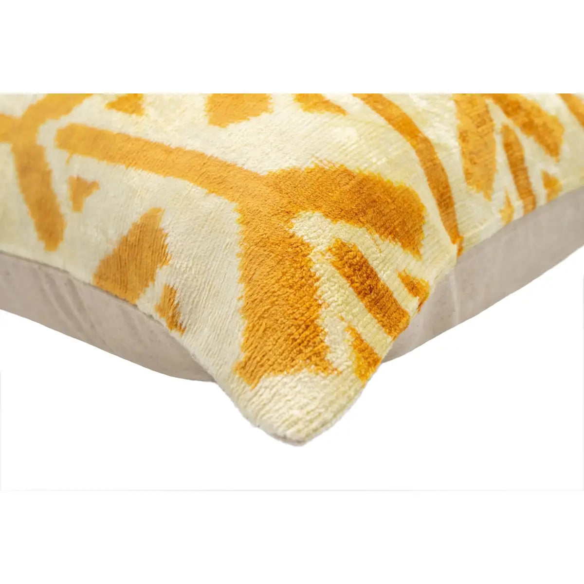 Canvello Handmade Tribal Arrow Velvet Throw Pillow in Yellow and Cream - Perfect for Bohemian and Rustic Decor - 16x24