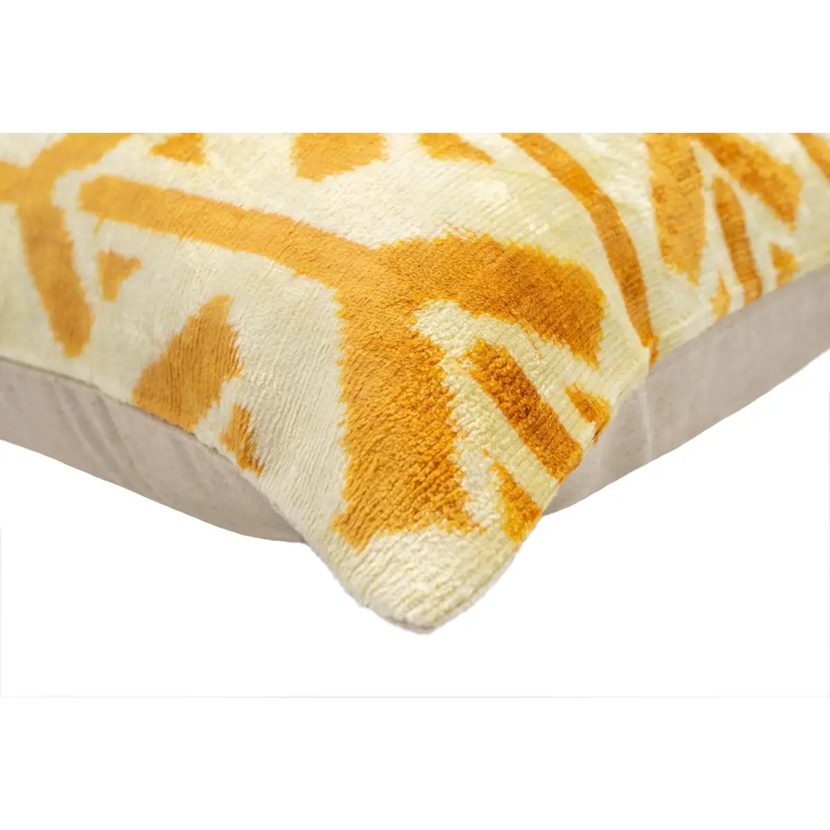 Canvello Handmade Tribal Arrow Velvet Throw Pillow in Yellow and Cream - Perfect for Bohemian and Rustic Decor - 16x24