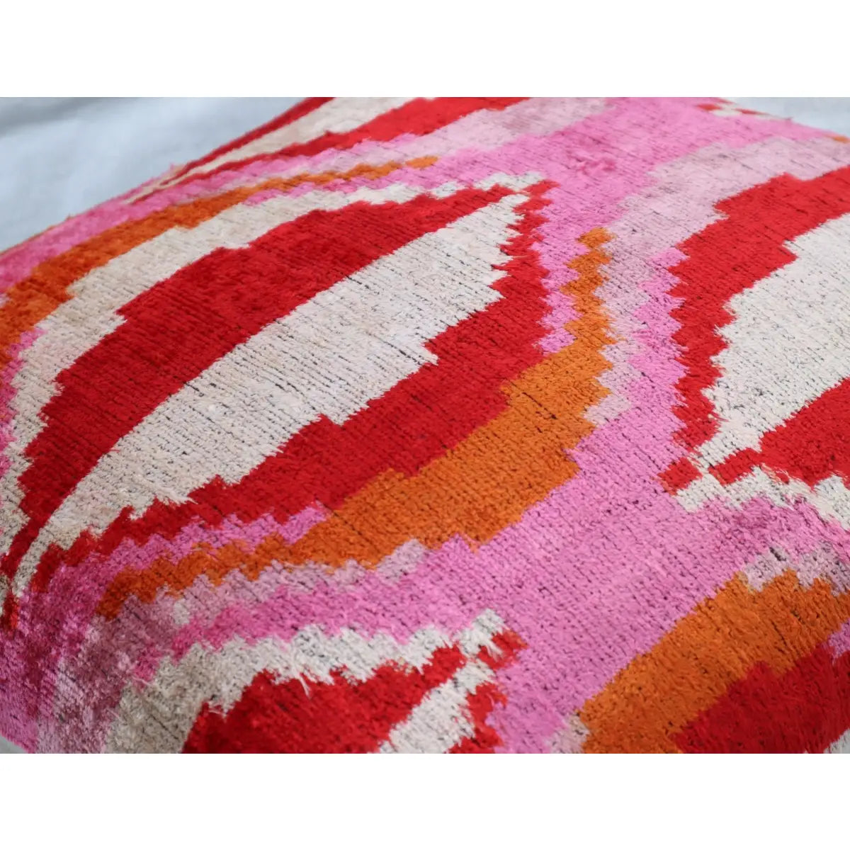 Canvello Invisible Zipper Silk Velvet Pink Red Throw Pillows - 20x20 - Canvello