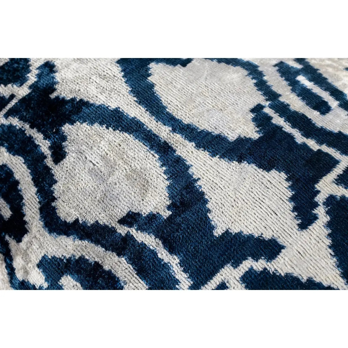 Canvello Luxurious 16x24 Handmade Velvet Silk Pillow with Premium Down Feather Insert - Blue Geometric - Canvello