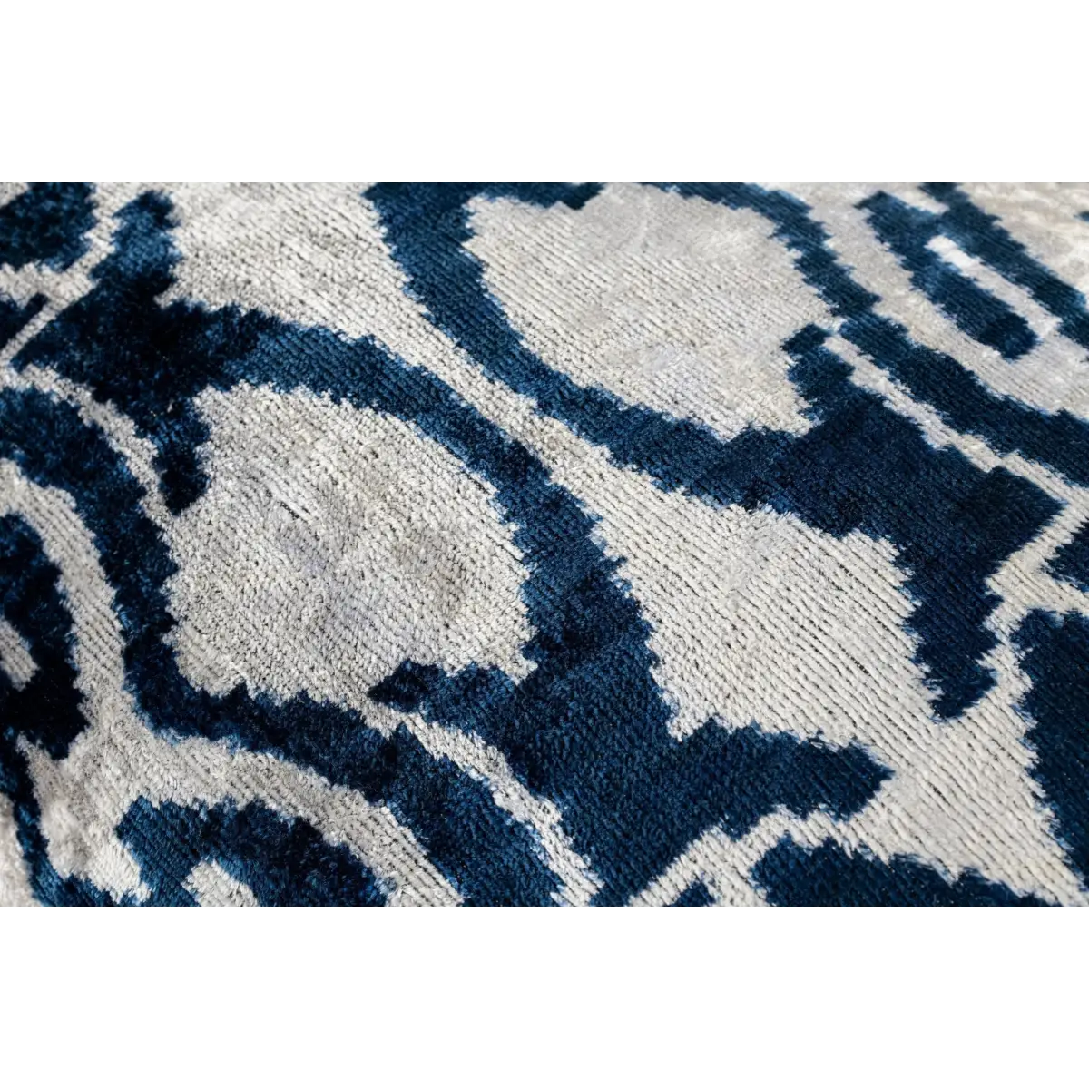 Canvello Luxurious 16x24 Handmade Velvet Silk Pillow with Premium Down Feather Insert - Blue Geometric - Canvello