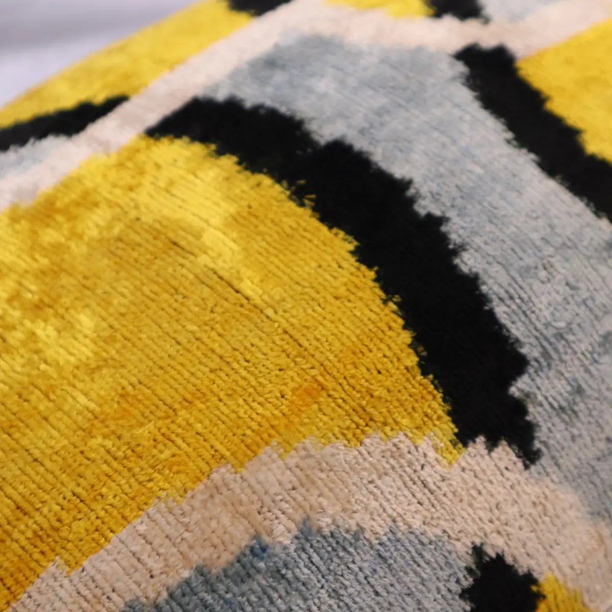Canvello Luxury Decorative Yellow Gray Pillow With Down Insert- 16x24 - Canvello