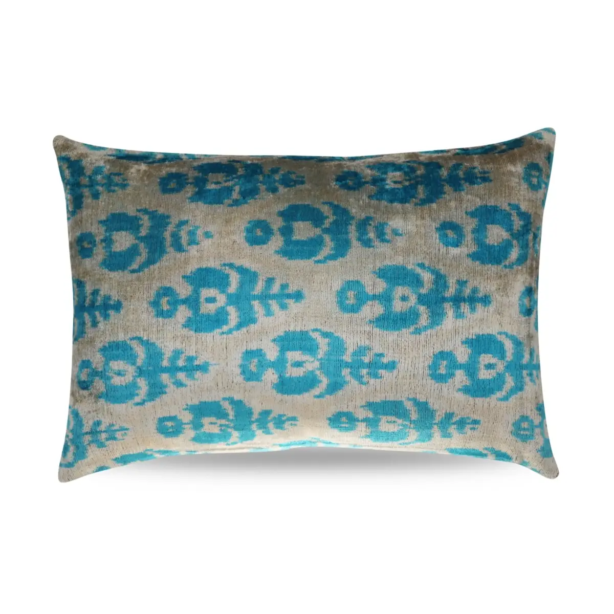 Canvello Luxury Floral Blue White Handmade Throw Pillow - 16x24 - Canvello