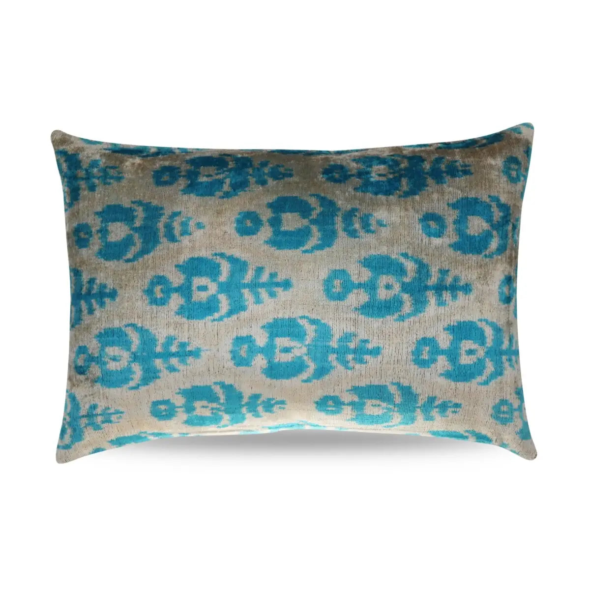Canvello Luxury Floral Blue White Handmade Throw Pillow - 16x24 - Canvello