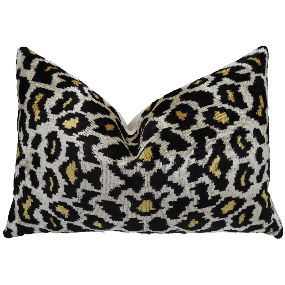 Canvello Luxury Tiger Print Black Gold Throw Pillow with Down Insert - Canvello
