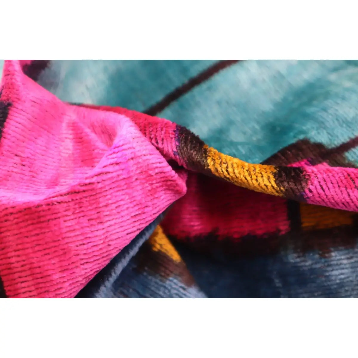 Canvello Multi Color Rainbow Handmade 16x24 Silk Velvet Pillow Organic Veg Dyed Down/Feather Filled - Canvello