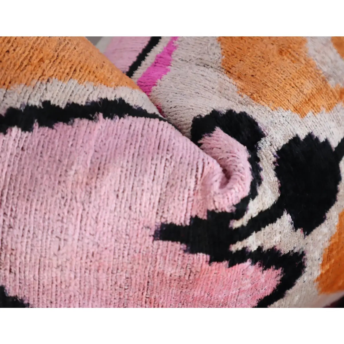 Canvello Orange Pink Handmade 16x24 Silk Velvet Pillow Organic Veg Dyed Down/Feather Filled - Canvello