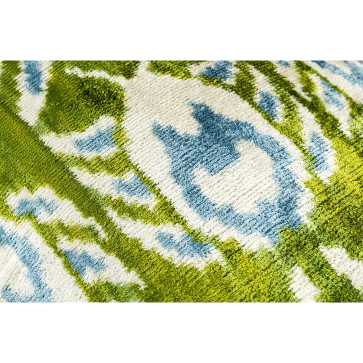 Canvello Organic Handmade Silk Velvet Pillow: 16x24 Inches with Premium Down Feather Insert - Luxury Green Geometric